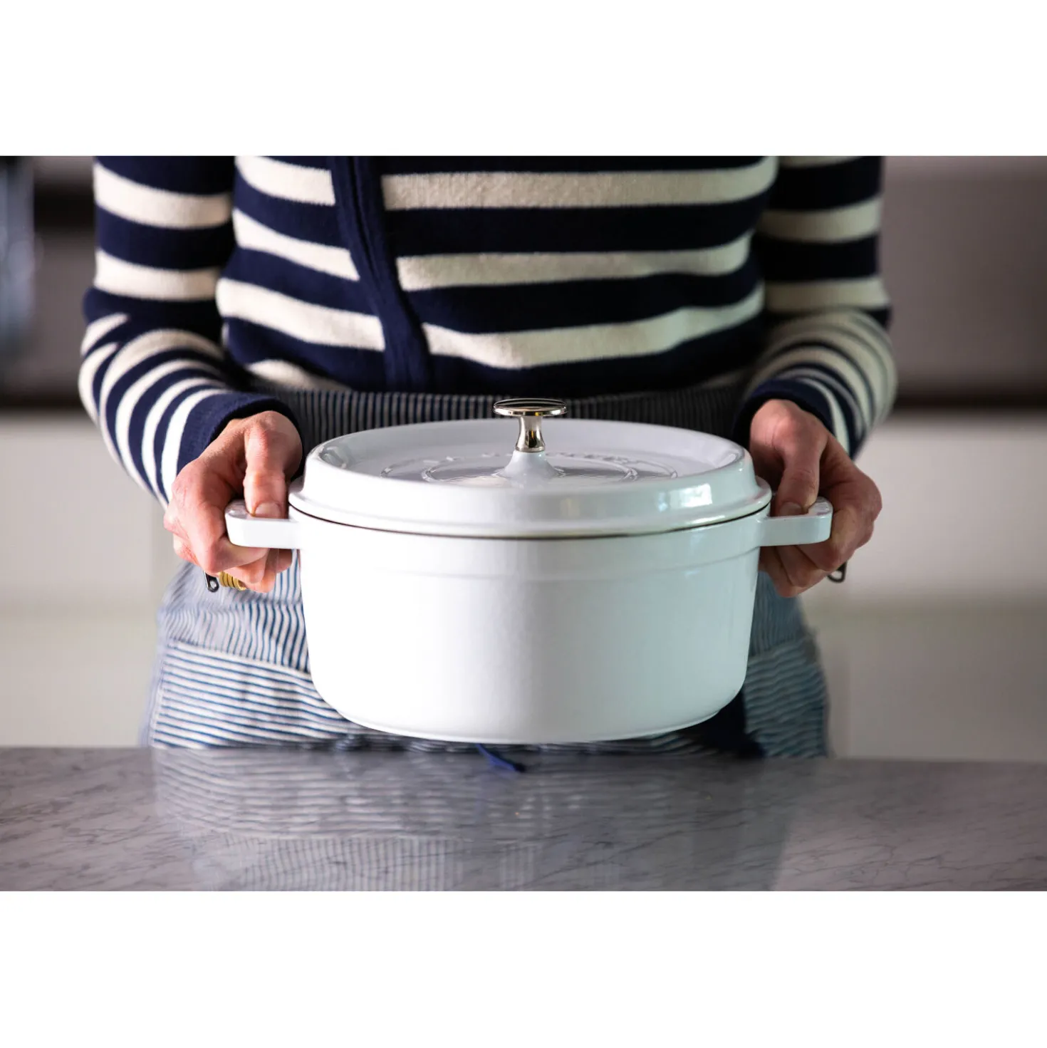 4 qt, Round, Dutch Oven, Pure-white - Factory Second