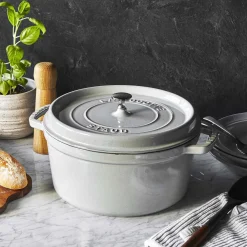 5.5 qt, Round, Dutch Oven, White Truffle - Factory Second