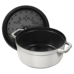5.5 qt, Round, Dutch Oven, White Truffle - Factory Second