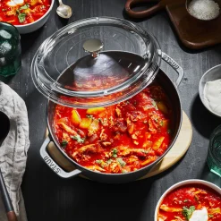 4 qt, Round, Glass Lid Dutch Oven, Graphite Grey