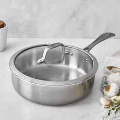 3 qt, Stainless Steel, Saute Pan