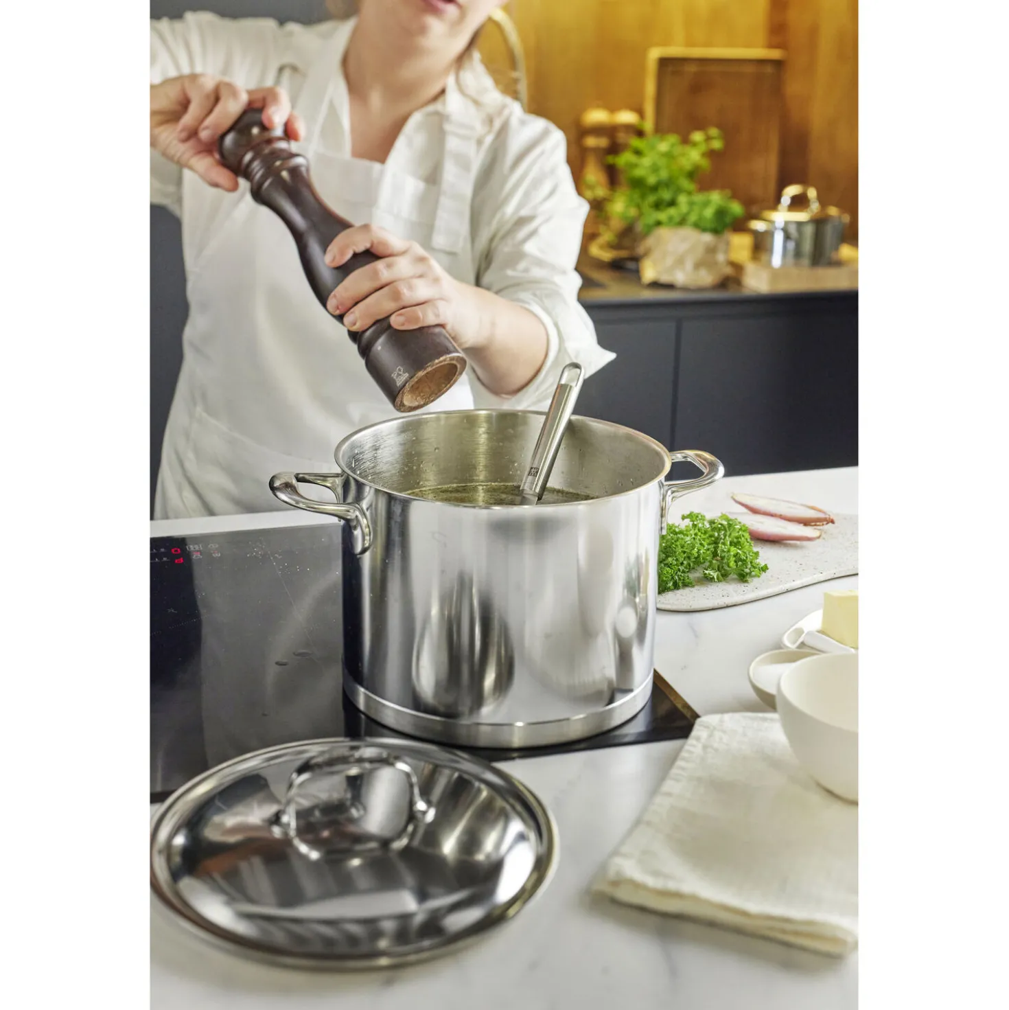8.5 qt Stock Pot With Lid, 18/10 Stainless Steel