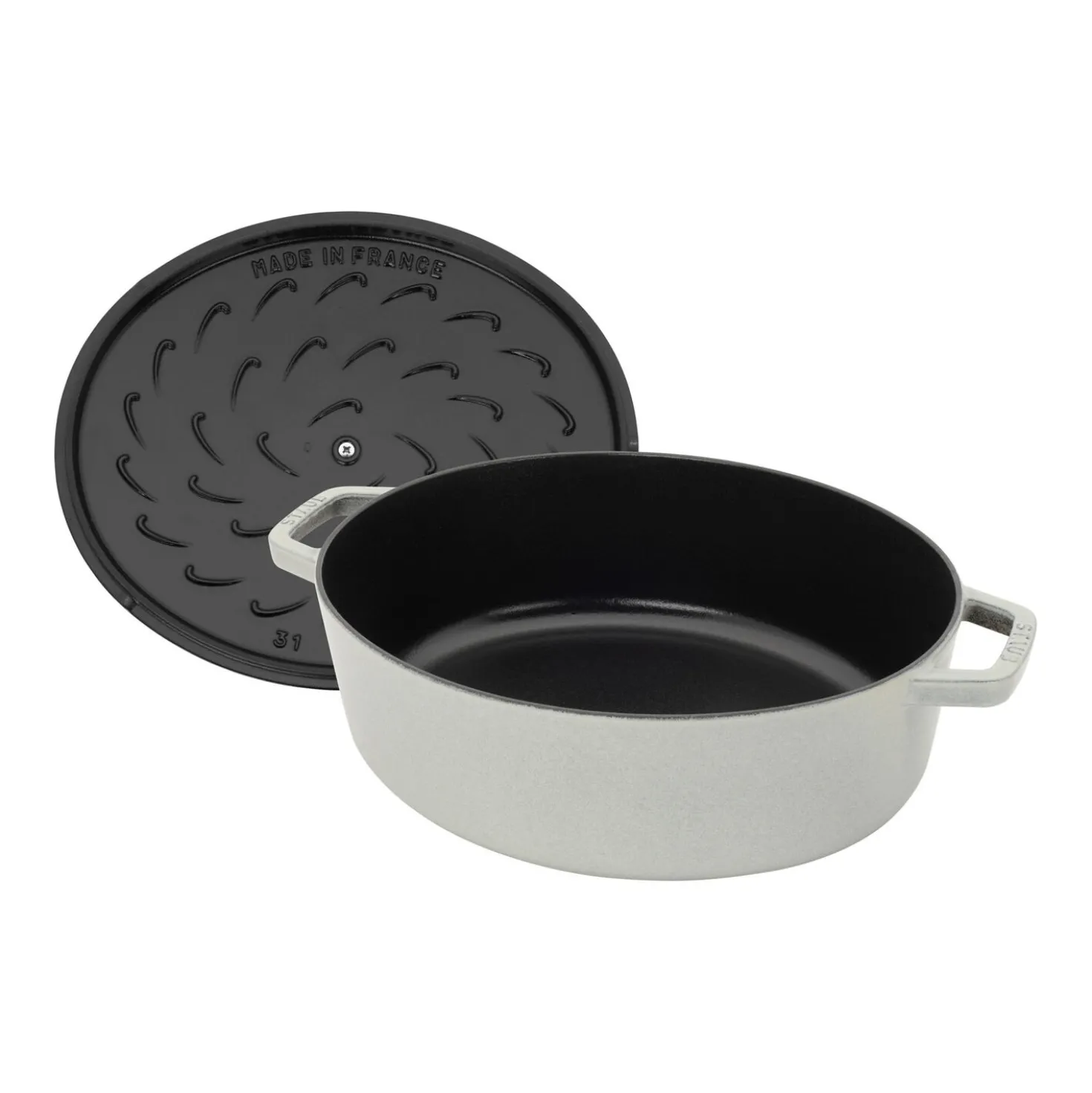 6.25 qt, Wide Oval Dutch Oven, white truffle