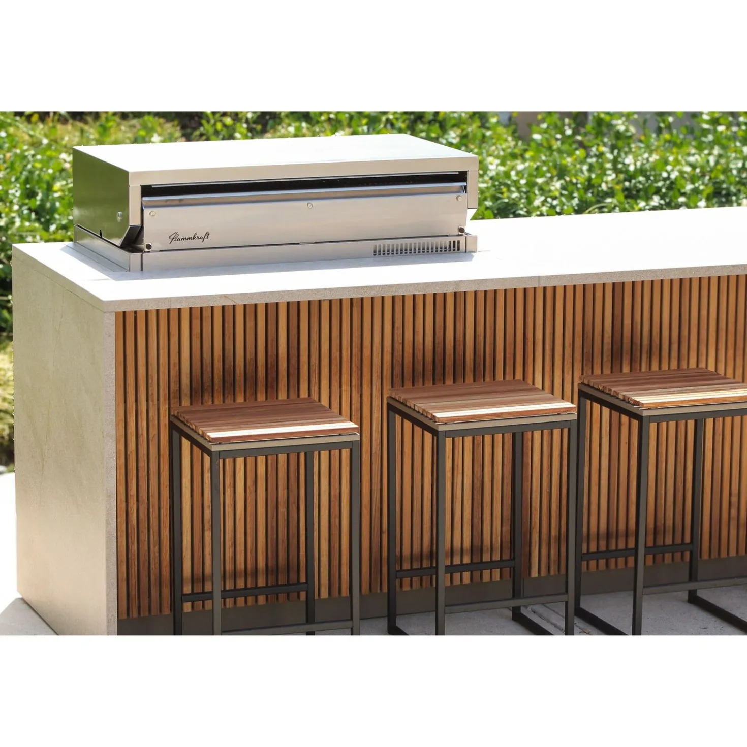 Built-in Propane Gas Grill, silver