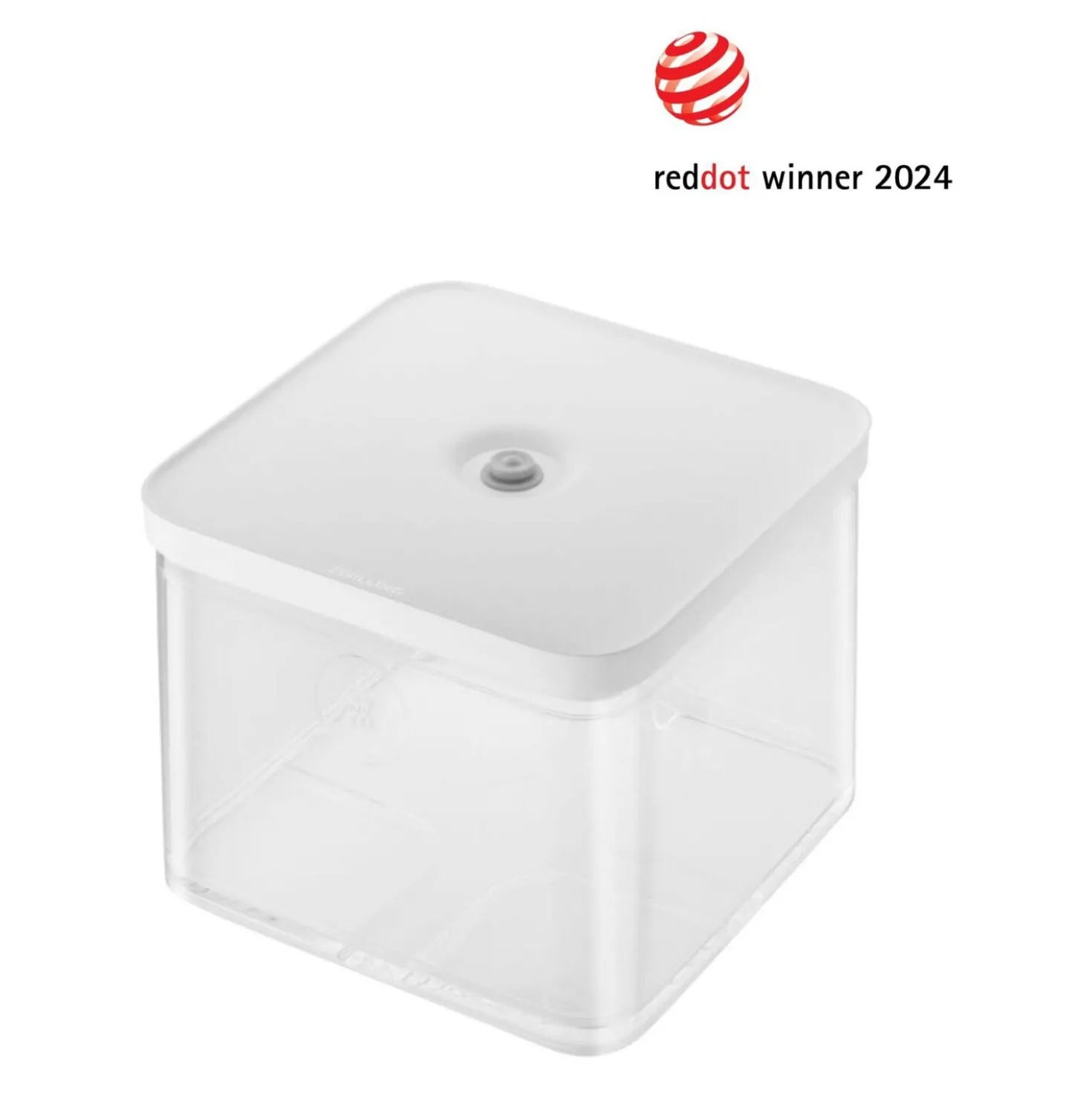 CUBE Container 2L / 21 cm, 4.2 Qt, Transparent-white