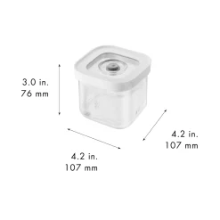 CUBE Container S / 11 cm, 0.35 Qt, Transparent-white