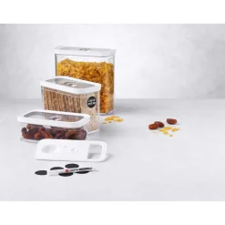 CUBE Container Set, M / 5-pc, transparent-white
