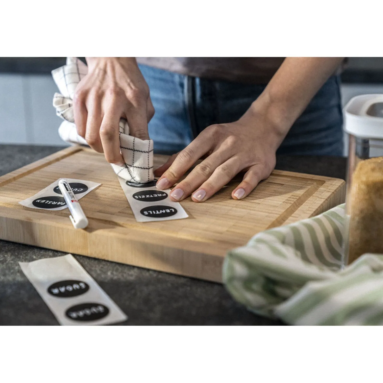 CUBE Label Positioner Set, 3-pc, grey