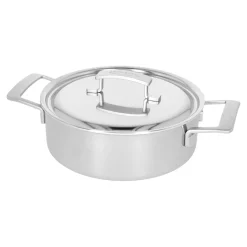 Deep Saut&eacute; Pan with Double Handle and Lid, 3 qt