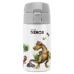 Dinos Drinking Bottle, 350 ml, stainless steel, white-grey