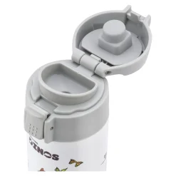Dinos Drinking Bottle, 350 ml, stainless steel, white-grey