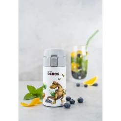 Dinos Drinking Bottle, 350 ml, stainless steel, white-grey