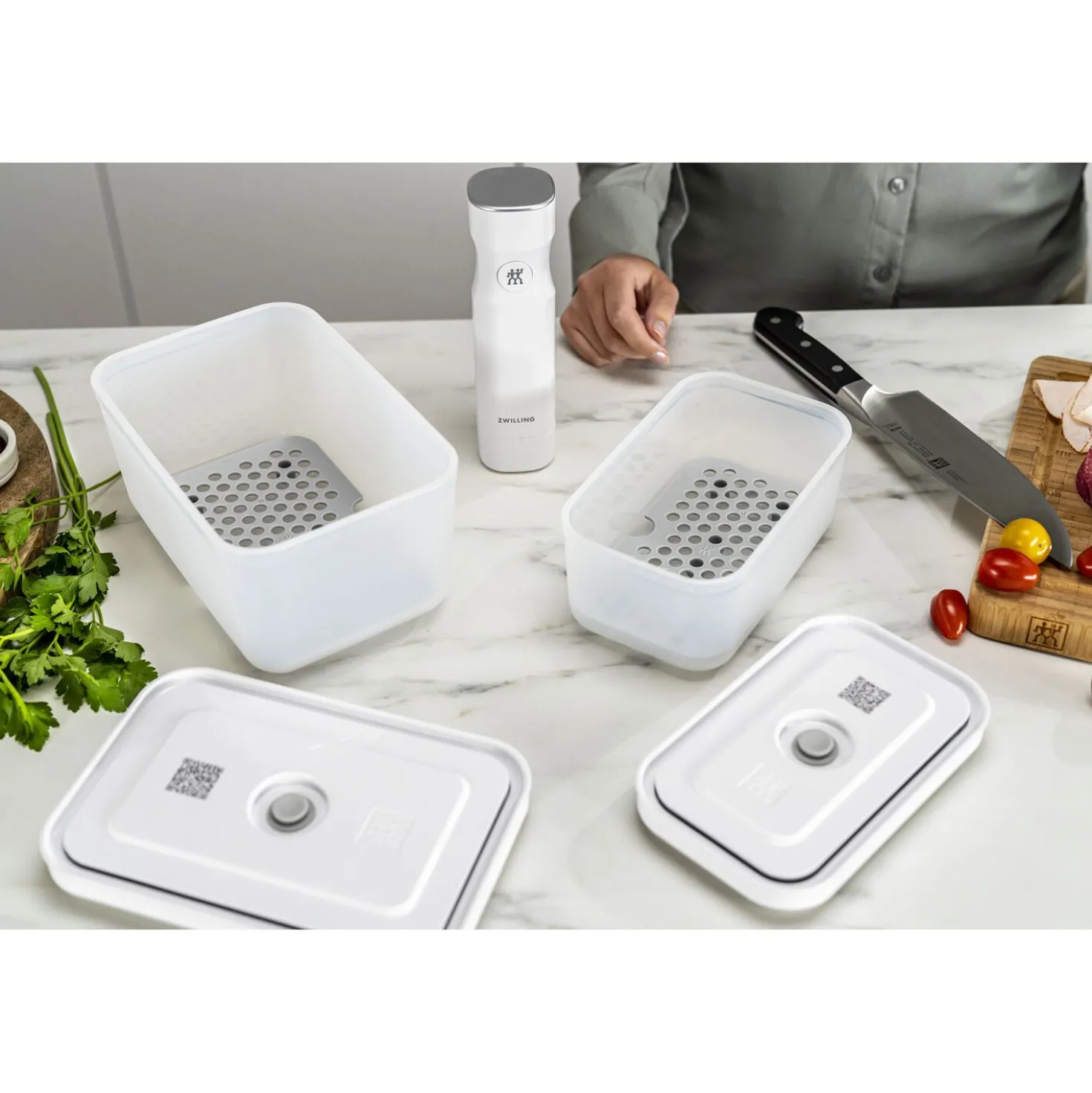 Drip tray set for plastic containers , M/L / 2-pc