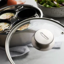 Egg poacher 18 cm, 18/10 Stainless Steel, silver