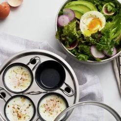 Egg poacher 18 cm, 18/10 Stainless Steel, silver