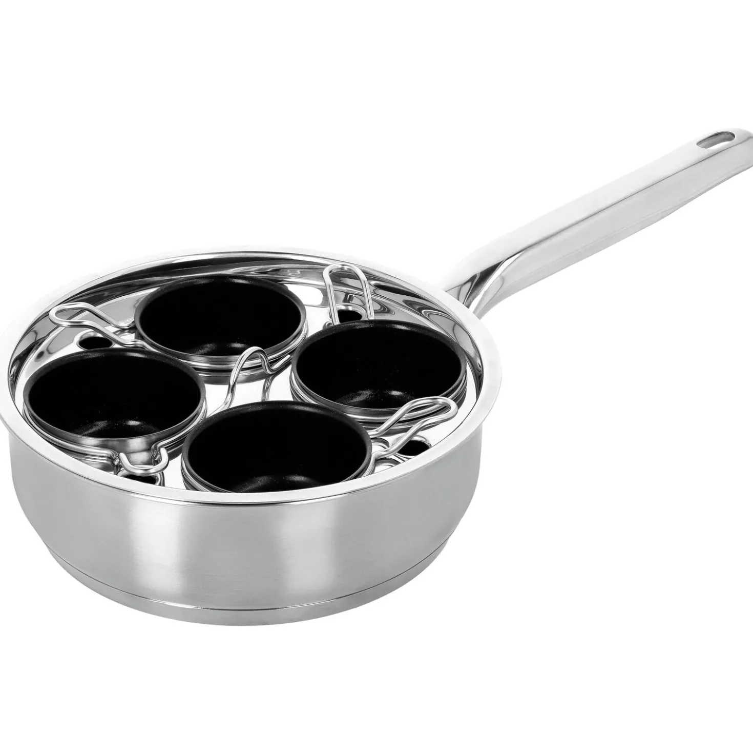 Egg poacher 18 cm, 18/10 Stainless Steel, silver