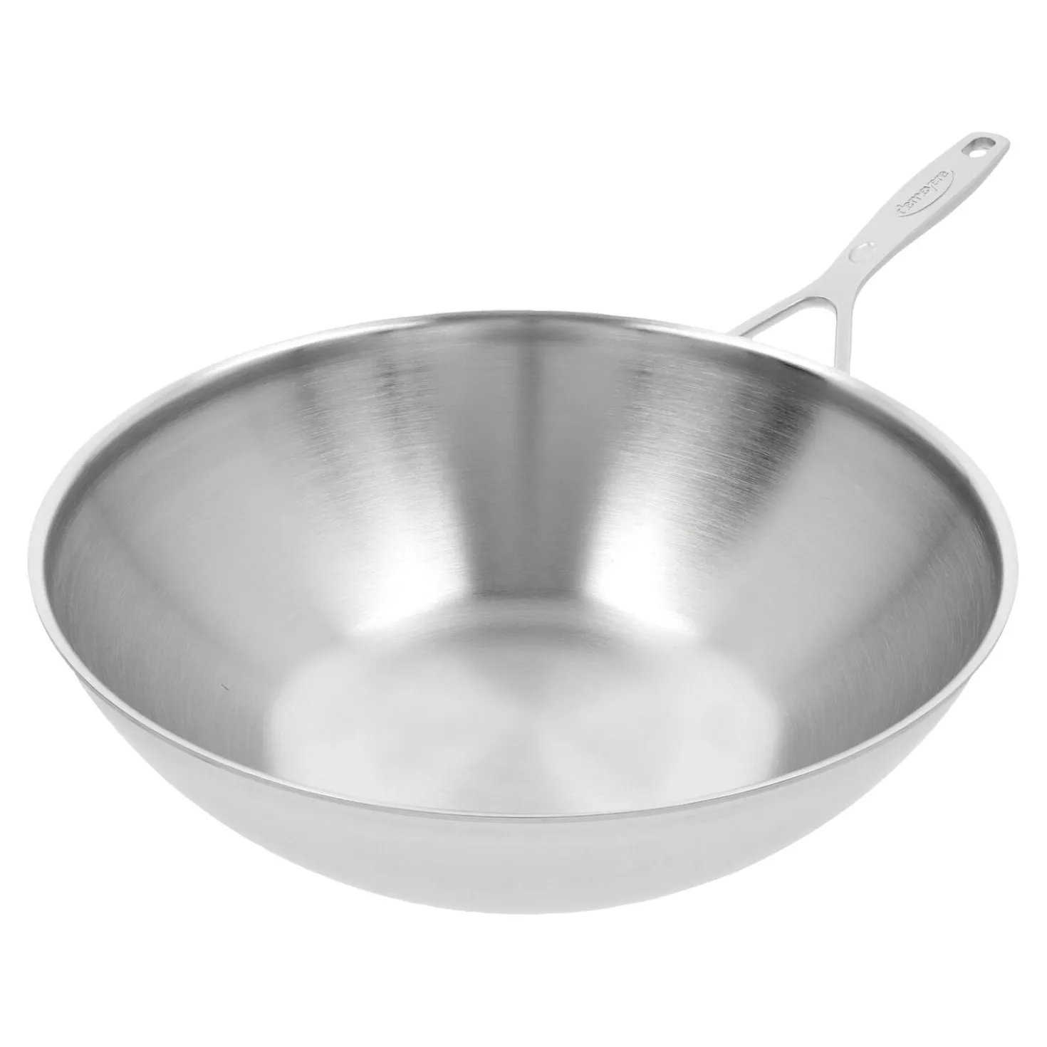 Flat Bottom Wok, 12 inch, 18/10 Stainless Steel