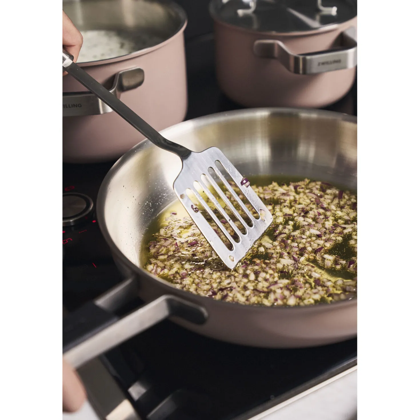 Frying pan, 9.5 inch, 18/10 Stainless Steel, Ceramic non-stick coating