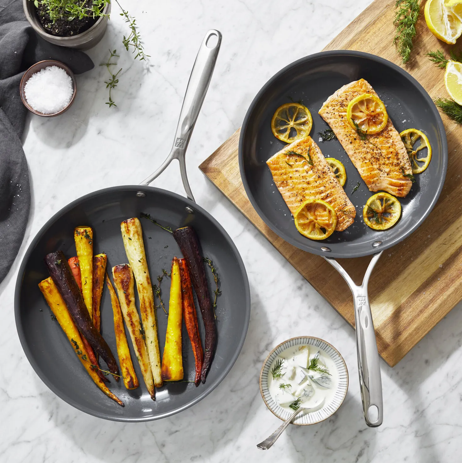 Frying pan set, 2-pc, Non-stick, Ceramic coating