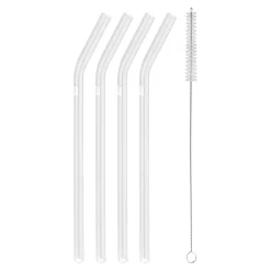 Glass Straw - Clear - Bent Set