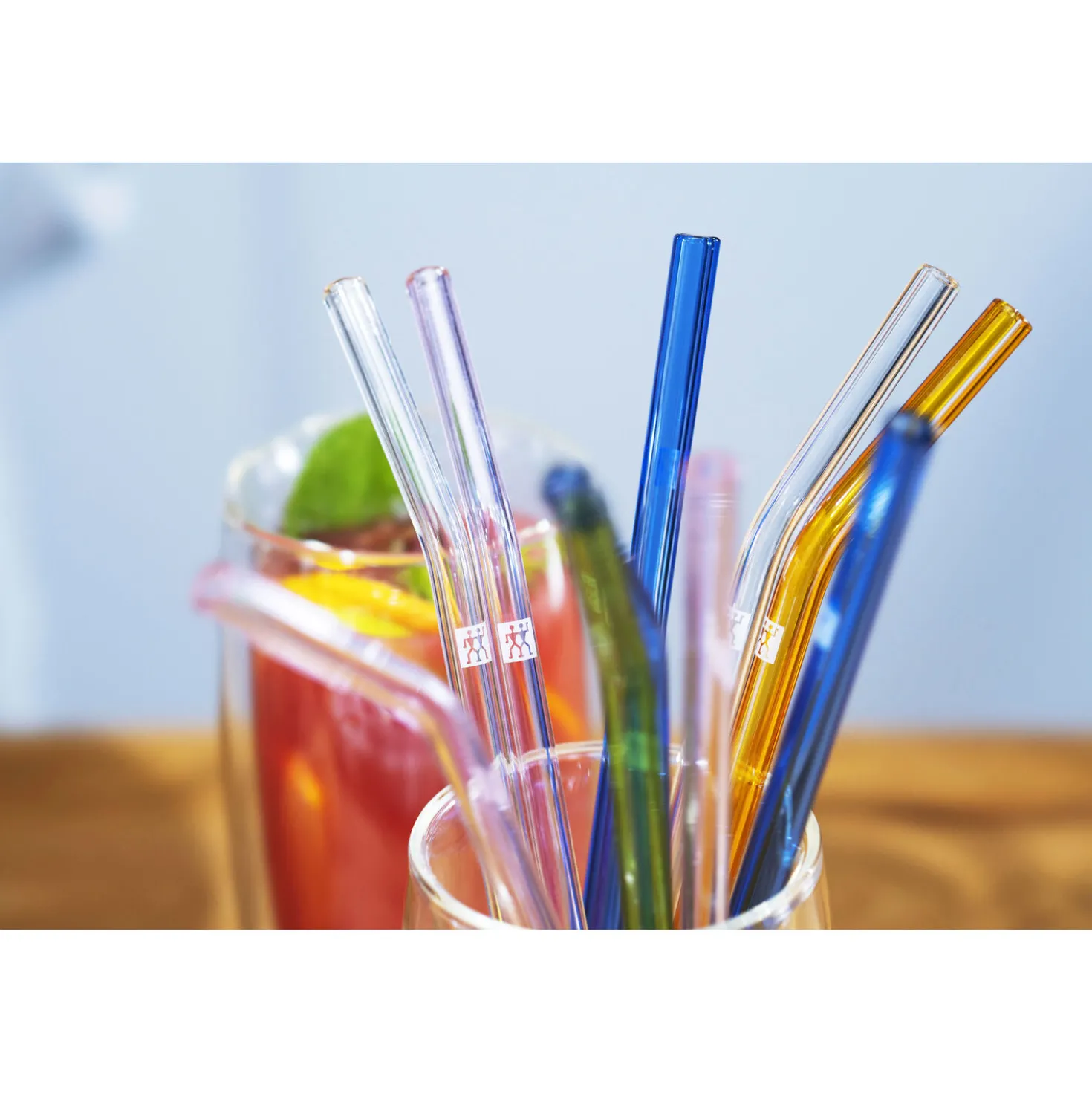 Glass Straw - Colored - Bent Set