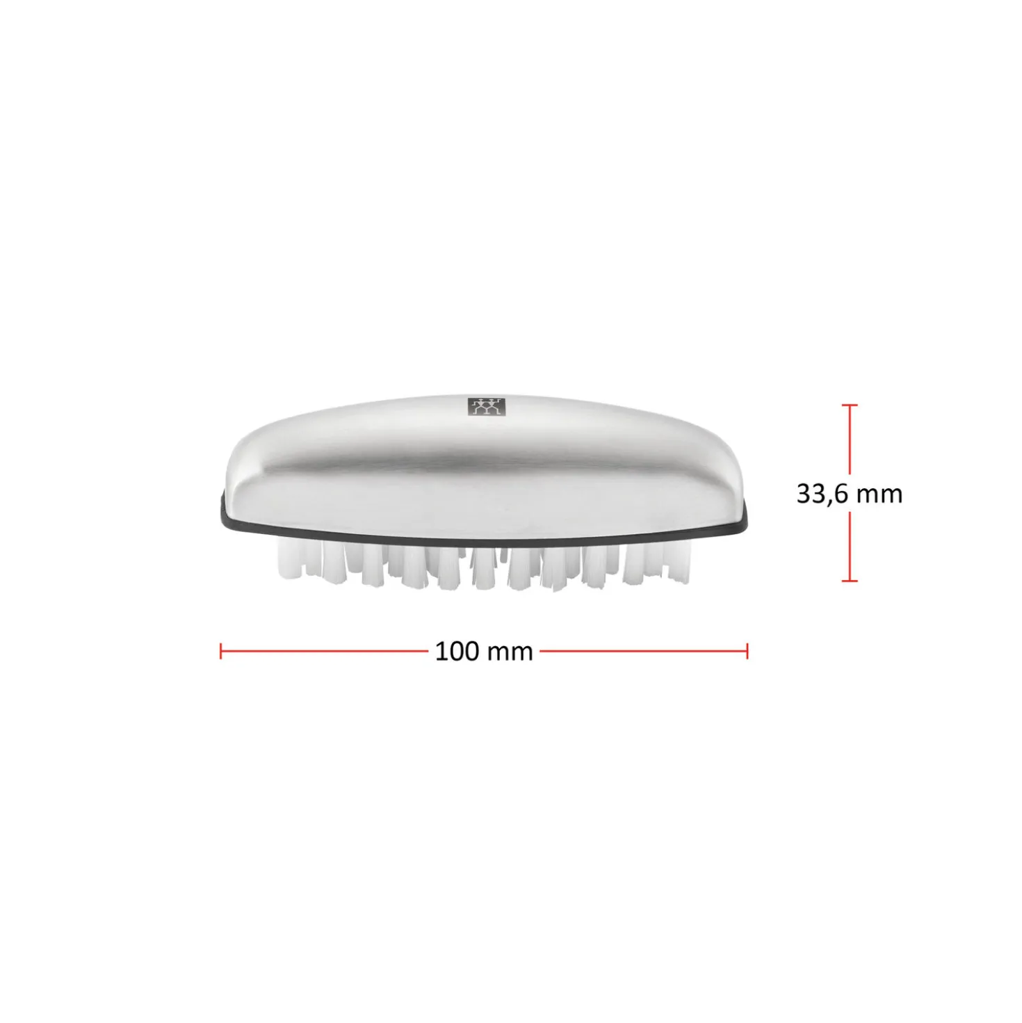 Hand and nail brush, stainless steel | silver