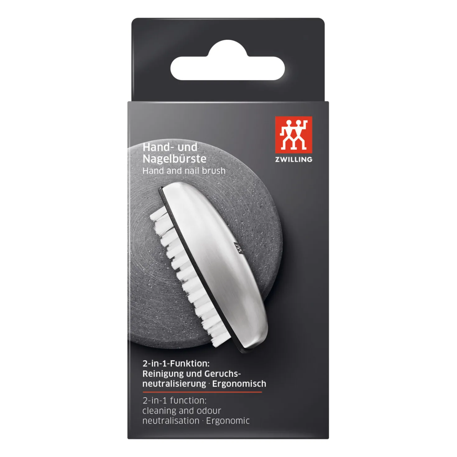 Hand and nail brush, stainless steel | silver