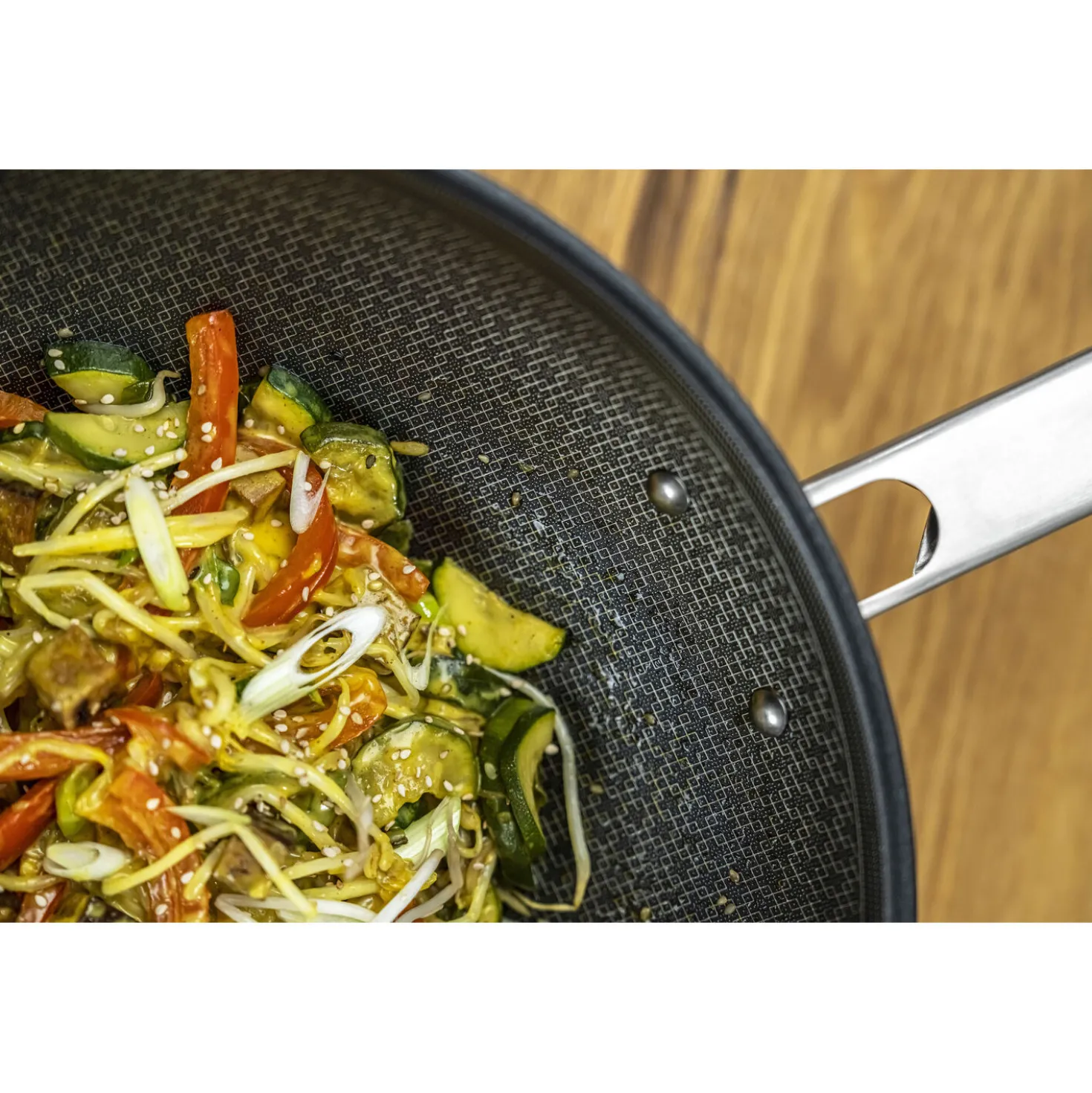 12-inch, 18/10 Stainless Steel, Nonstick Wok With Lid
