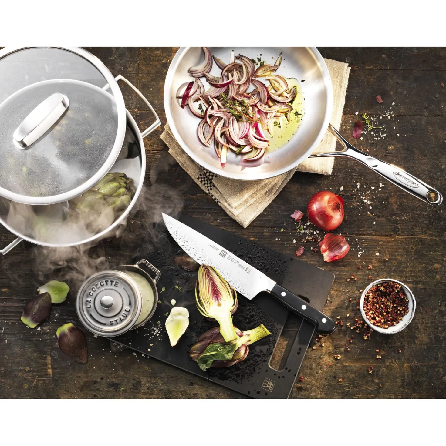 12.5-inch, 18/10 Stainless Steel, Proline Fry Pan With Helper Handle