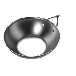 12-inch, 18/10 Stainless Steel, Wok, Silver-black