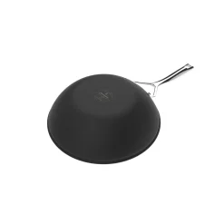 12-inch, 18/10 Stainless Steel, Wok, Silver-black