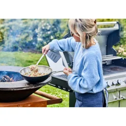 12-inch, 18/10 Stainless Steel, Wok, Silver-black