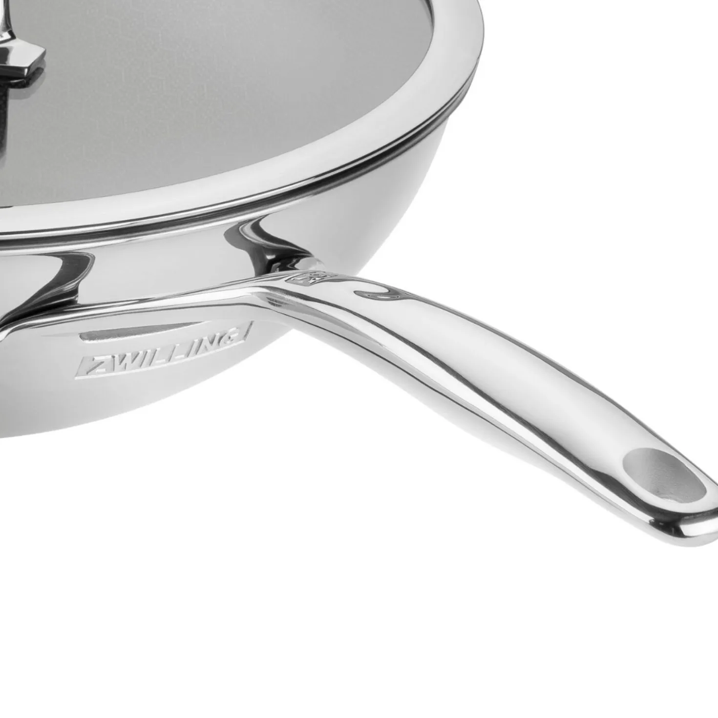 12-inch, 18/10 Stainless Steel, Wok With Lid, Silver