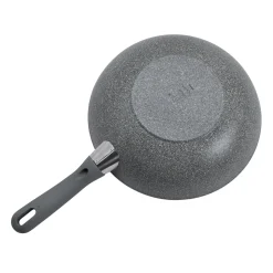 11-inch, Aluminum, Ceramic Nonstick Wok With Lid, Grey