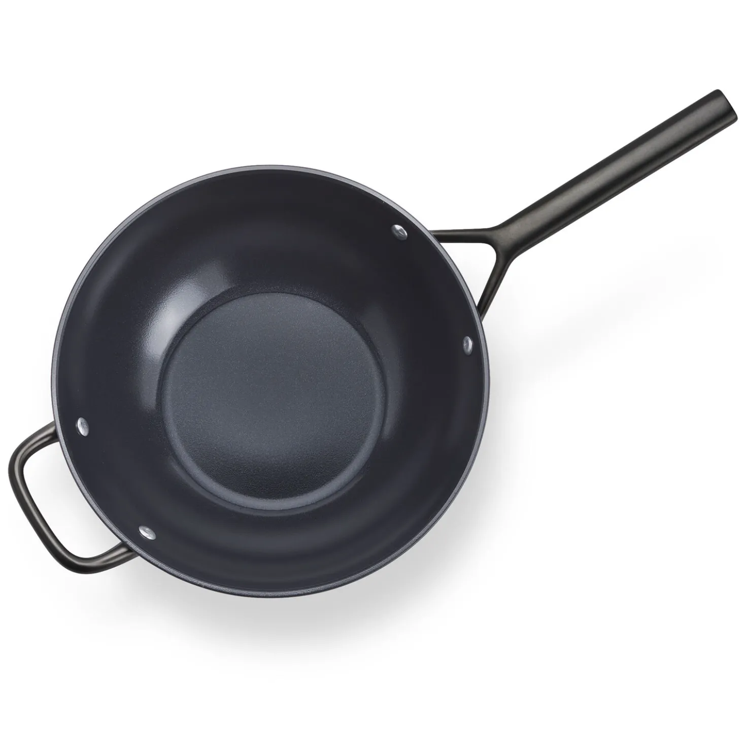 12-inch, Aluminum, Wok With Glass Lid, Black Matte