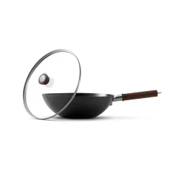 12-inch, Carbon Steel, Wok With Lid, Black Matte