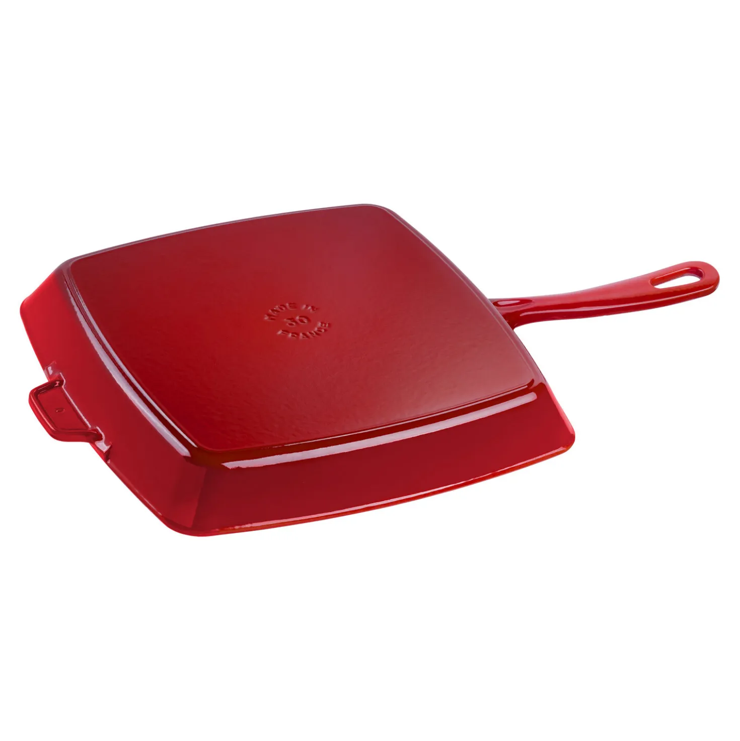 12-inch, Cast Iron, Square, Grill Pan, Cherry
