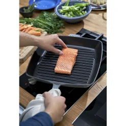 12-inch, Cast Iron, Square, Grill Pan, Graphite Grey