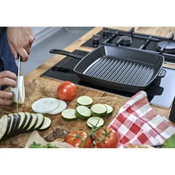 12-inch, Cast Iron, Square, Grill Pan, Black Matte
