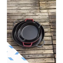 13-inch, Double Handle Fry Pan, black matte
