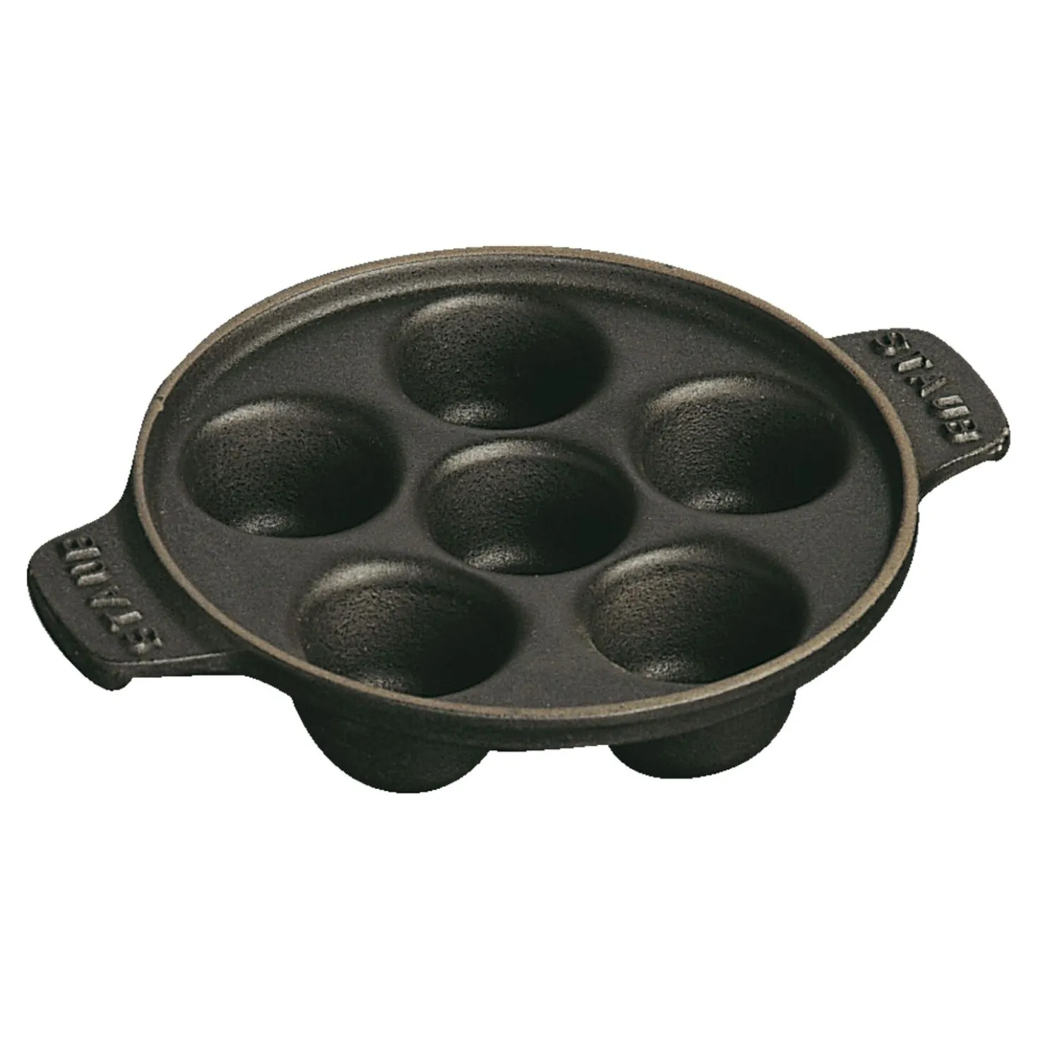5.5-inch, Escargot Dish with six holes, black matte