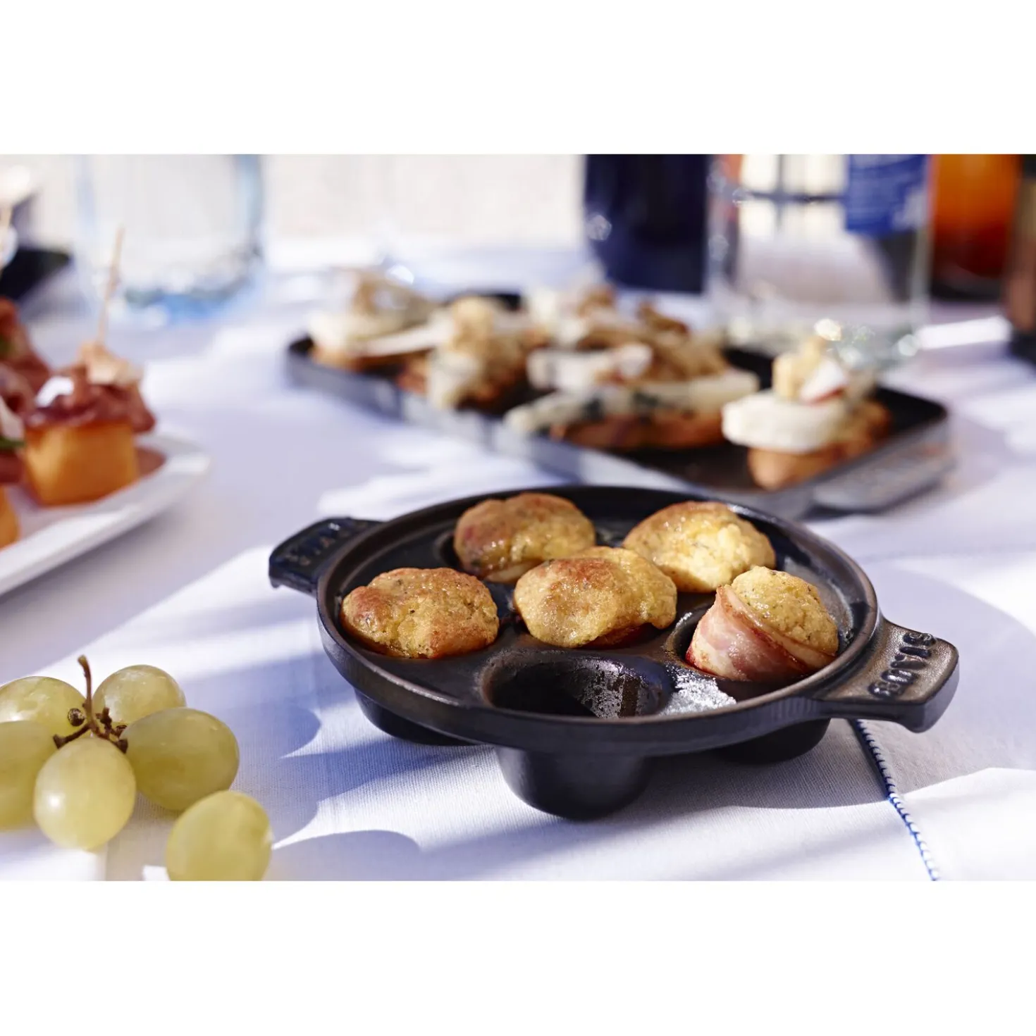 5.5-inch, Escargot Dish with six holes, black matte