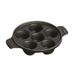 5.5-inch, Escargot Dish with six holes, black matte