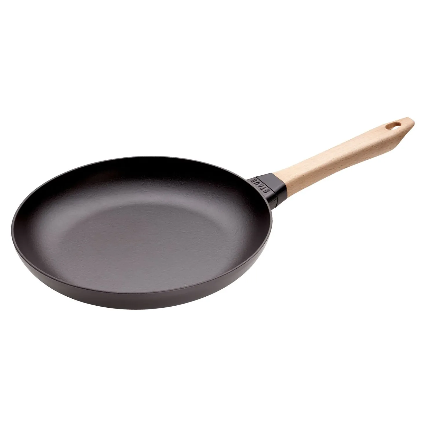 11-inch, Fry Pan Wooden Handle, Black Matte