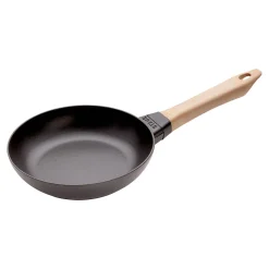 8-inch, Frying Pan With Wooden Handle, Black Matte