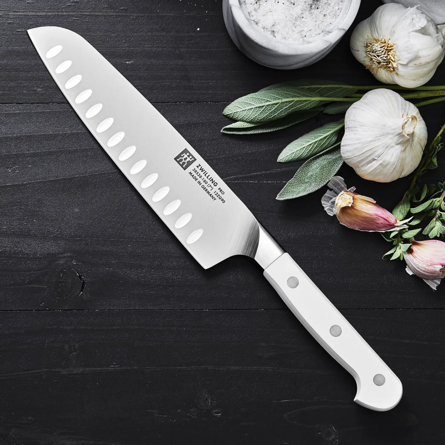 7-inch, Hollow Edge Slim Santoku Knife
