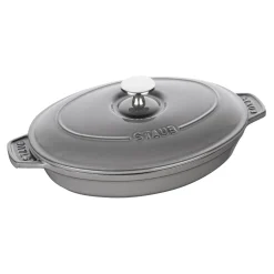 9-inch, Oval, Covered Baking Dish With Lid, Graphite Grey