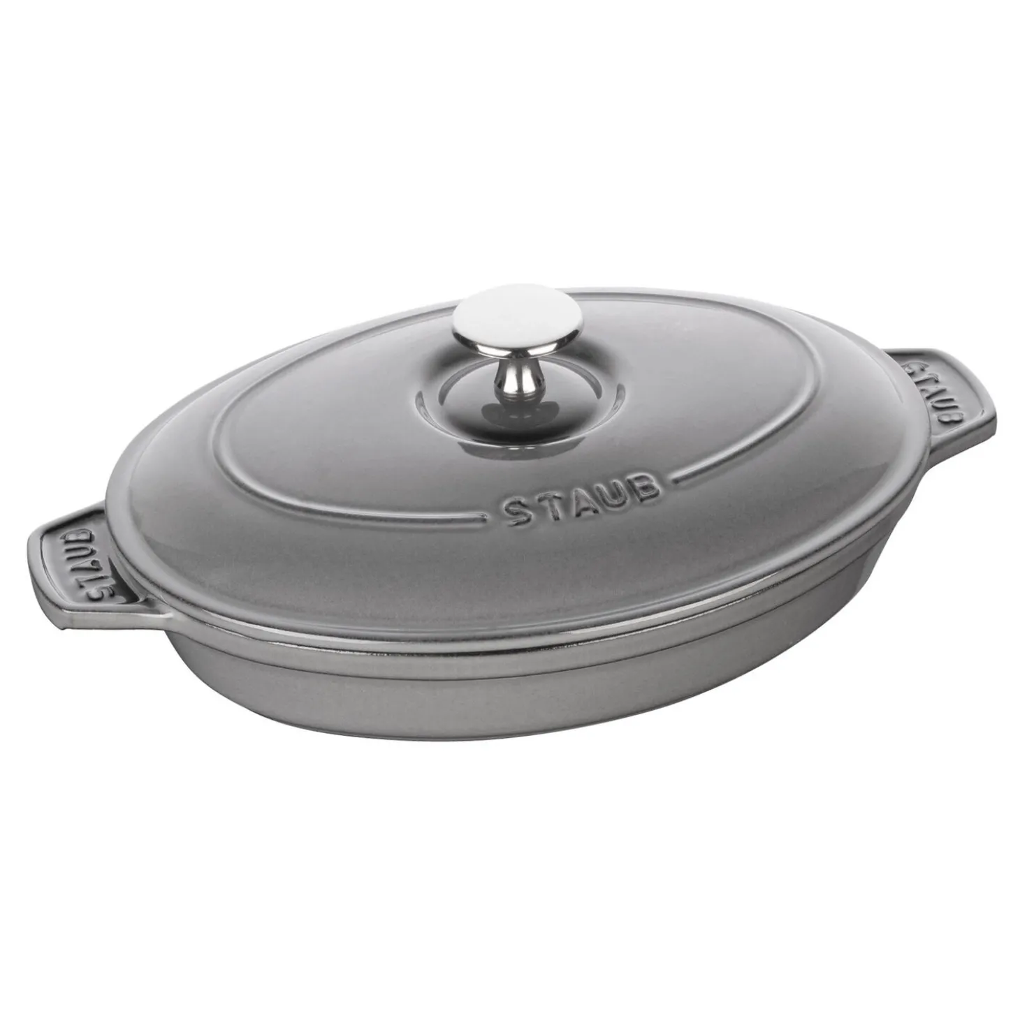 9-inch, Oval, Covered Baking Dish With Lid, Graphite Grey