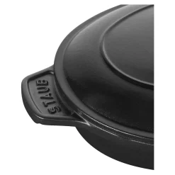 9-inch, Oval, Covered Baking Dish With Lid, Black Matte