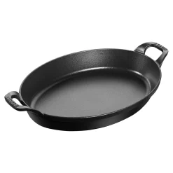 12.5-inch, Oval, Gratin Baking Dish, Black Matte
